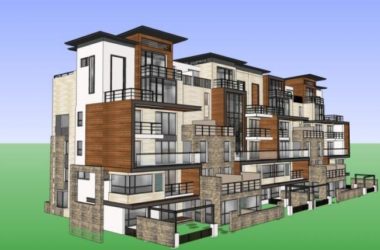 Sketchup住宅模型|联排住宅，多层，现代风格-BIM建筑网