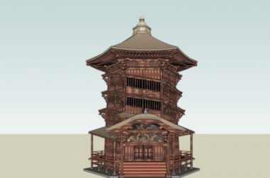Sketchup古建筑模型|古建筑，多层塔，中式风格-BIM建筑网