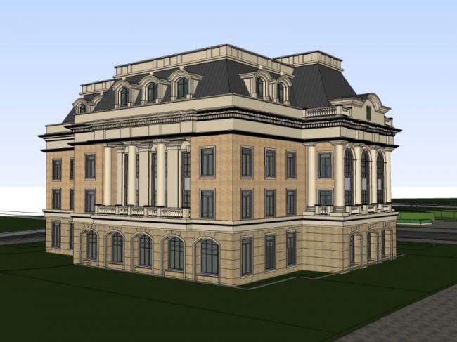 Sketchup商业模型|多层会所，英式风格