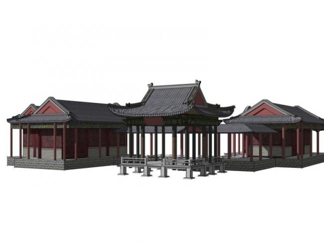 Sketchup小品模型|亭子，中式风格，小品