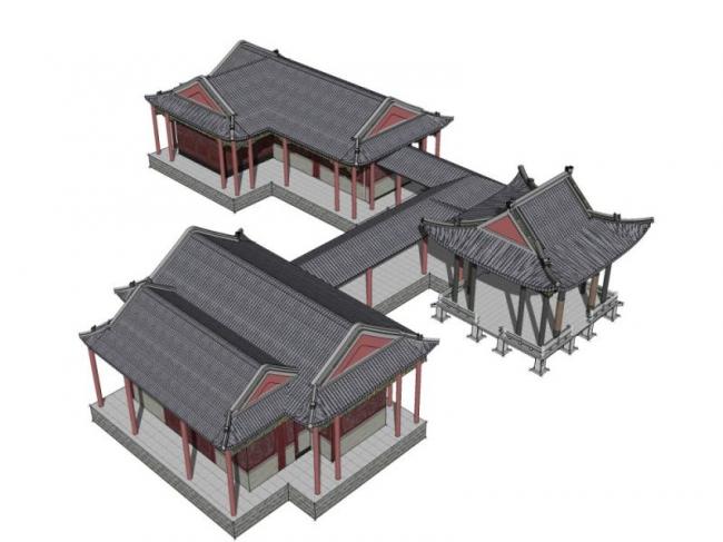 Sketchup小品模型|亭子，中式风格，小品