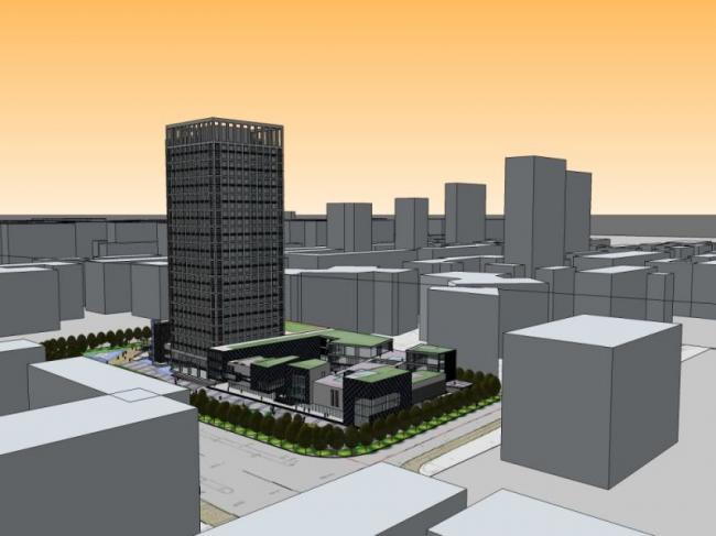 Sketchup综合体模型|多高层商业综合体，办公，现代风格