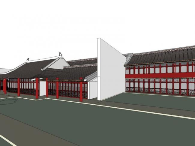 Sketchup古建筑模型|多层园林，中式风格