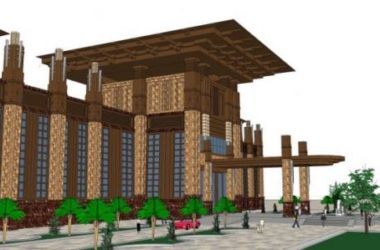 Sketchup商业模型|低层会所，现代中式风格-BIM建筑网