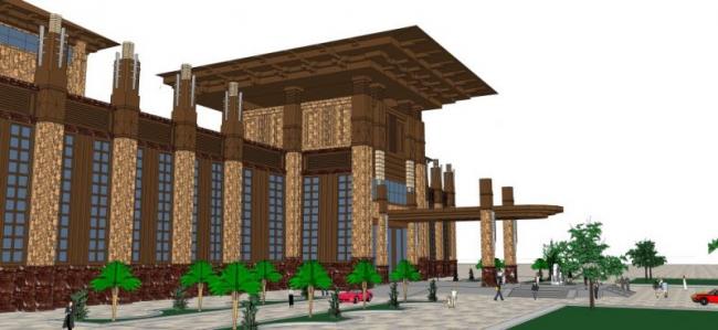 Sketchup商业模型|低层会所，现代中式风格