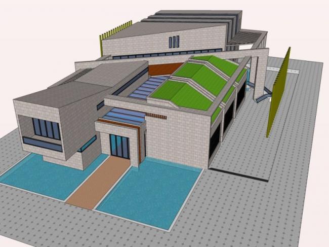 Sketchup商业模型|多层商务会所，现代风格