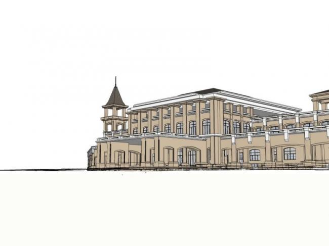 Sketchup商业模型|低层会所，欧式古典风格