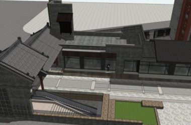 Sketchup商业模型|多层商业建筑，现代中式风格-BIM建筑网
