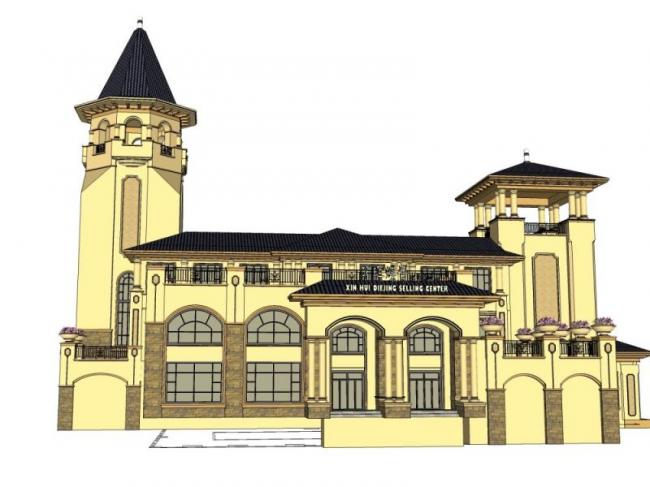 Sketchup商业模型|多层会所，欧式古典风格