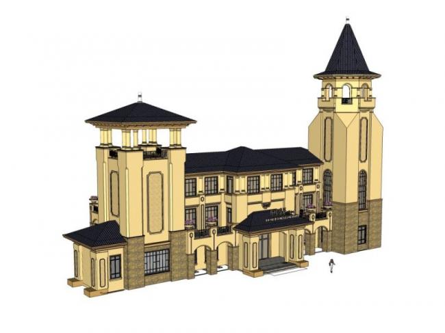 Sketchup商业模型|多层会所，欧式古典风格