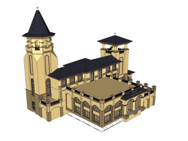 Sketchup商业模型|多层会所，欧式古典风格