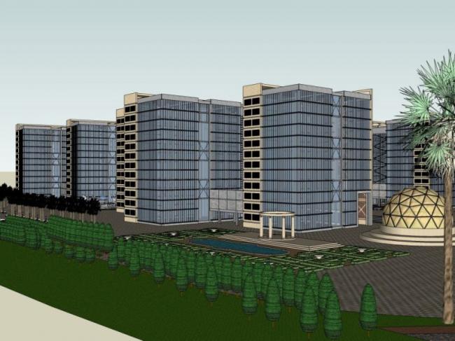 Sketchup办公模型|高层办公楼，现代风格