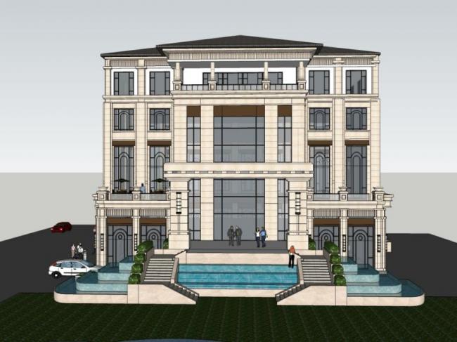 Sketchup商业模型|多层会所，欧式古典风格