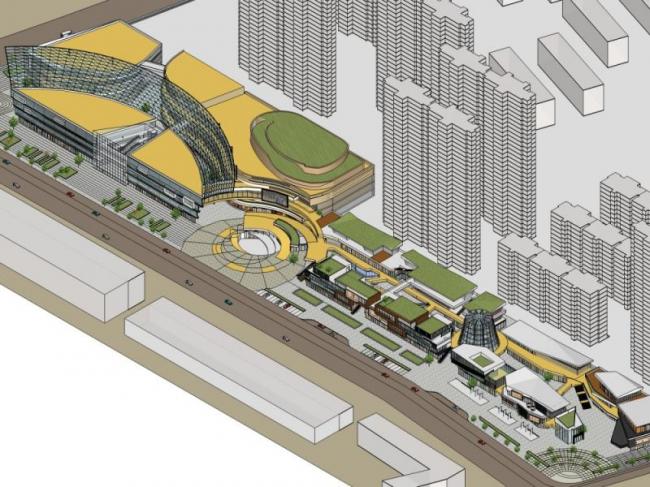 Sketchup商业模型|多层商业步行街，现代风格