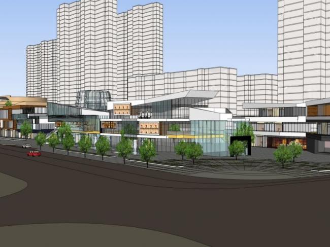 Sketchup商业模型|多层商业步行街，现代风格