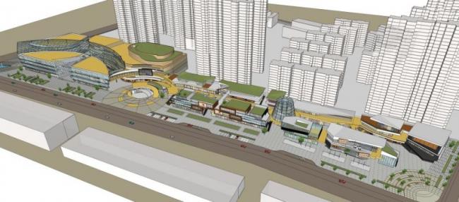 Sketchup商业模型|多层商业步行街，现代风格