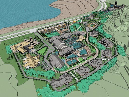 Sketchup商业模型|多层会所，现代风格