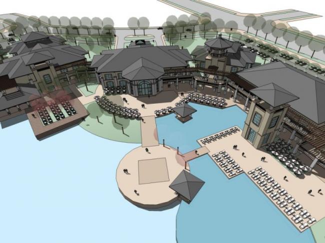 Sketchup商业模型|低层山地会所，现代风格