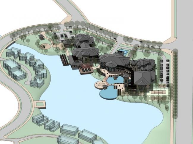 Sketchup商业模型|低层山地会所，现代风格