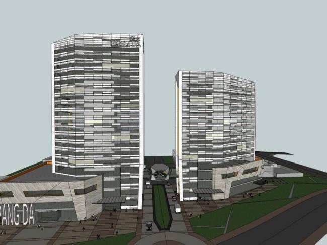 Sketchup综合体模型|多高层商业综合体，住宅，酒店，办公，现代风格