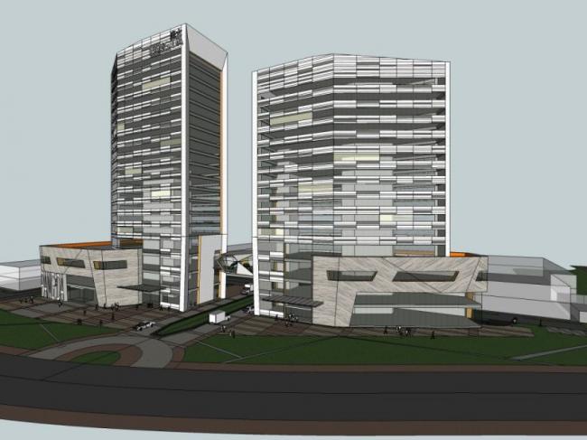 Sketchup综合体模型|多高层商业综合体，住宅，酒店，办公，现代风格