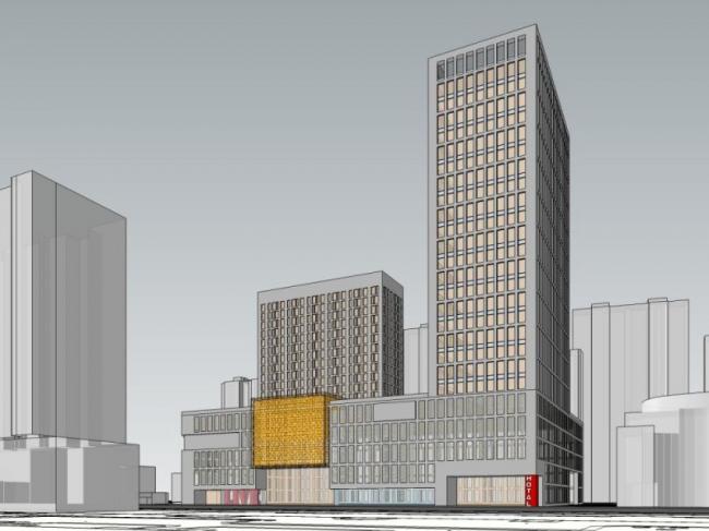 Sketchup综合体模型|多高层商业综合体，办公，酒店，现代风格
