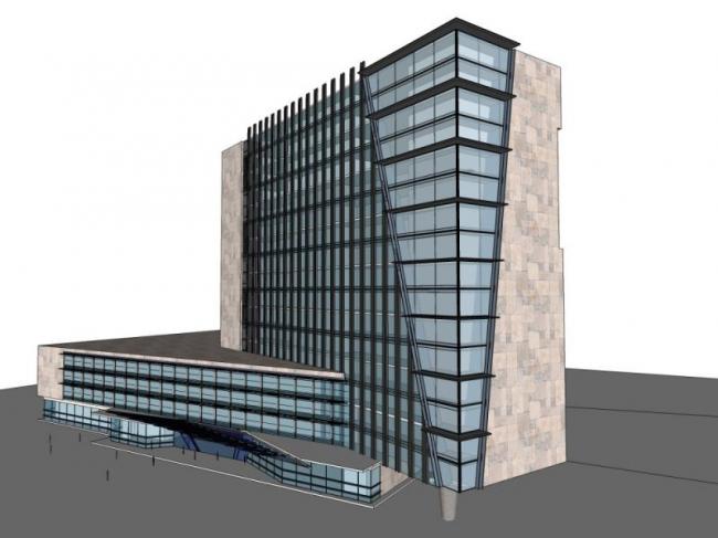 Sketchup办公模型|多高层办公楼，现代风格