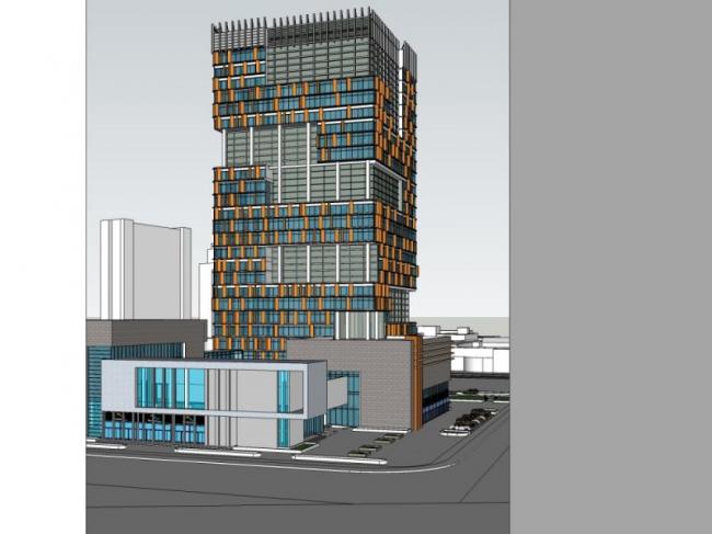 Sketchup办公模型|多高层办公楼，现代风格