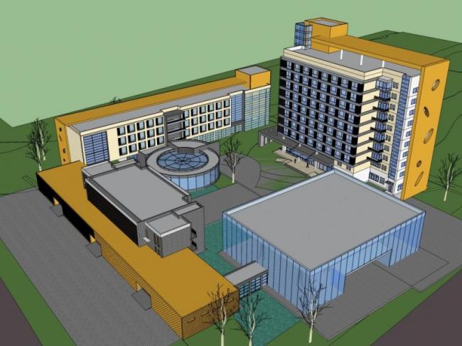 Sketchup酒店模型|多高层酒店，现代风格