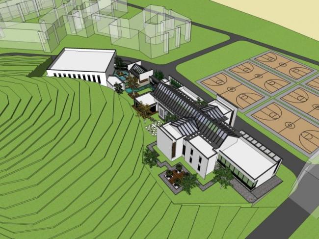 Sketchup商业模型|英语俱乐部，低层会所，现代中式风格