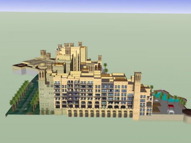 Sketchup酒店模型|多层酒店，古典风格