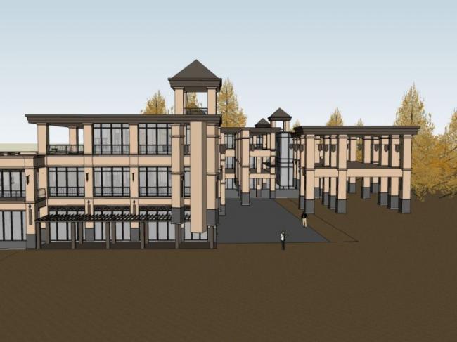 Sketchup商业模型|多层商业街，欧式风格