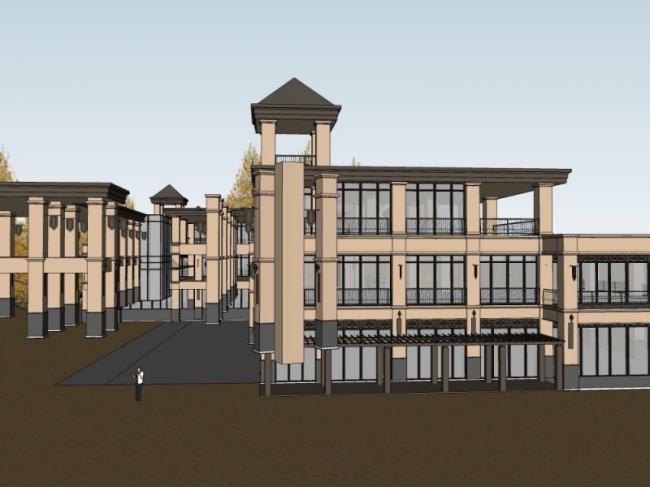 Sketchup商业模型|多层商业街，欧式风格