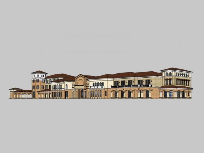 Sketchup商业模型|多层商业街，古典风格