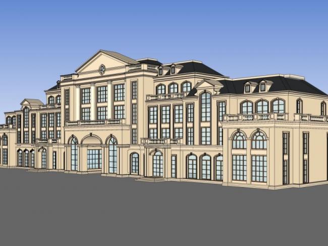 Sketchup商业模型|多层会所，古典风格