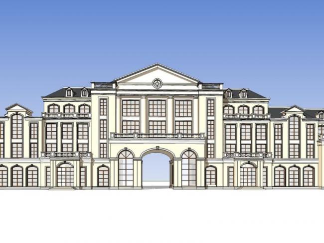Sketchup商业模型|多层会所，古典风格