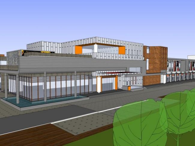 Sketchup商业模型|多层商业街区，现代风格