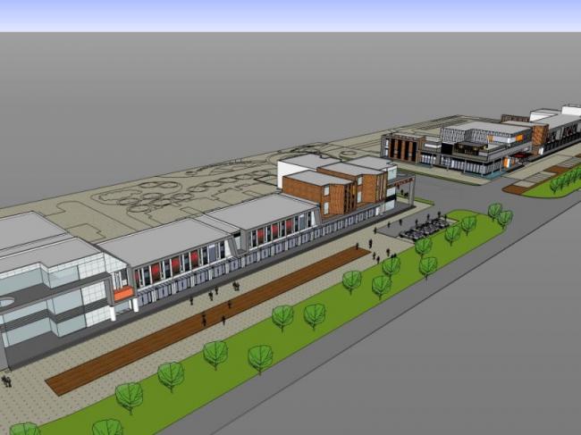 Sketchup商业模型|多层商业街区，现代风格