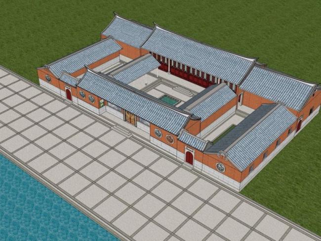 Sketchup古建筑模型|多层闽南建筑，古建筑，中式风格