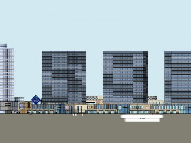 Sketchup综合体模型|多高层商业综合体，住宅，办公，现代风格