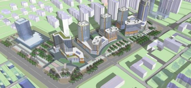 Sketchup办公模型|多高层办公楼区，现代风格