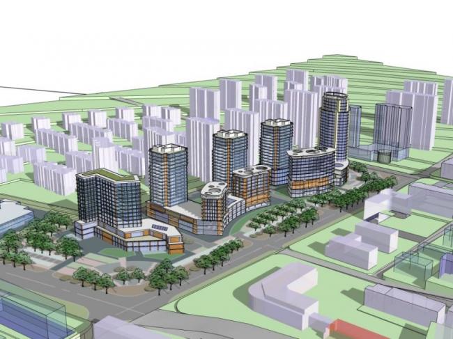 Sketchup办公模型|多高层办公楼区，现代风格