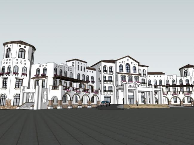 Sketchup商业模型|多层会所，西班牙风格