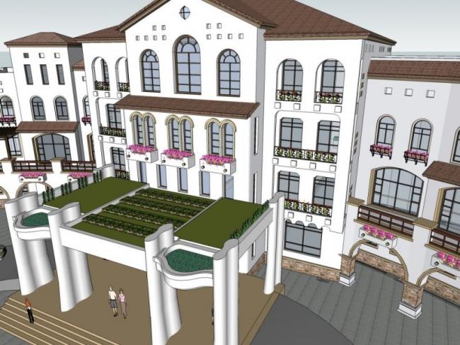Sketchup商业模型|多层会所，西班牙风格