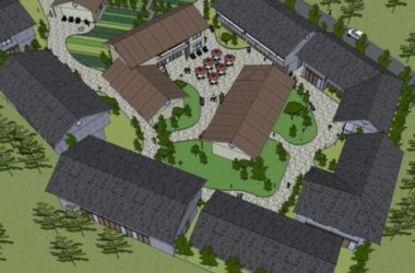 Sketchup酒店模型|低层山地民俗酒店，现代风格-BIM建筑网