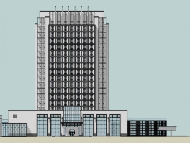 Sketchup办公模型|高层办公楼，现代风格