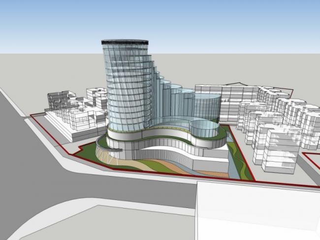 Sketchup综合体模型|多高层商业综合体，住宅，办公，现代风格