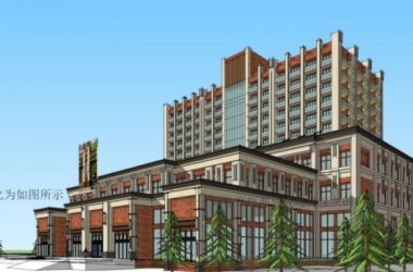 Sketchup酒店模型|多层酒店，现代风格-BIM建筑网