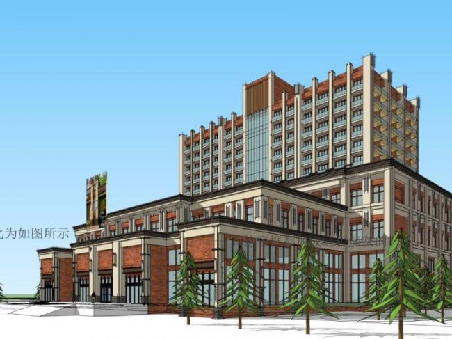 Sketchup酒店模型|多层酒店，现代风格