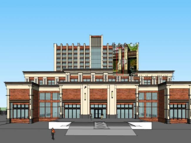 Sketchup酒店模型|多层酒店，现代风格